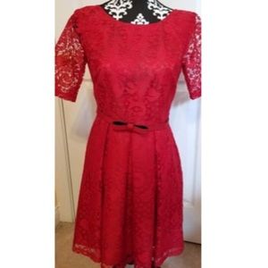 Danny and Nicole Red Lace Dress